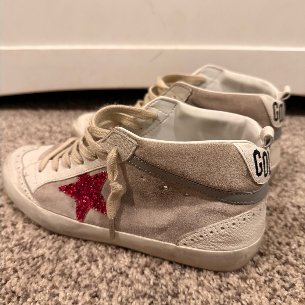 Golden Goose Mid Star White, Grey and Hot pink Sneakers. - Picture 10 of 11